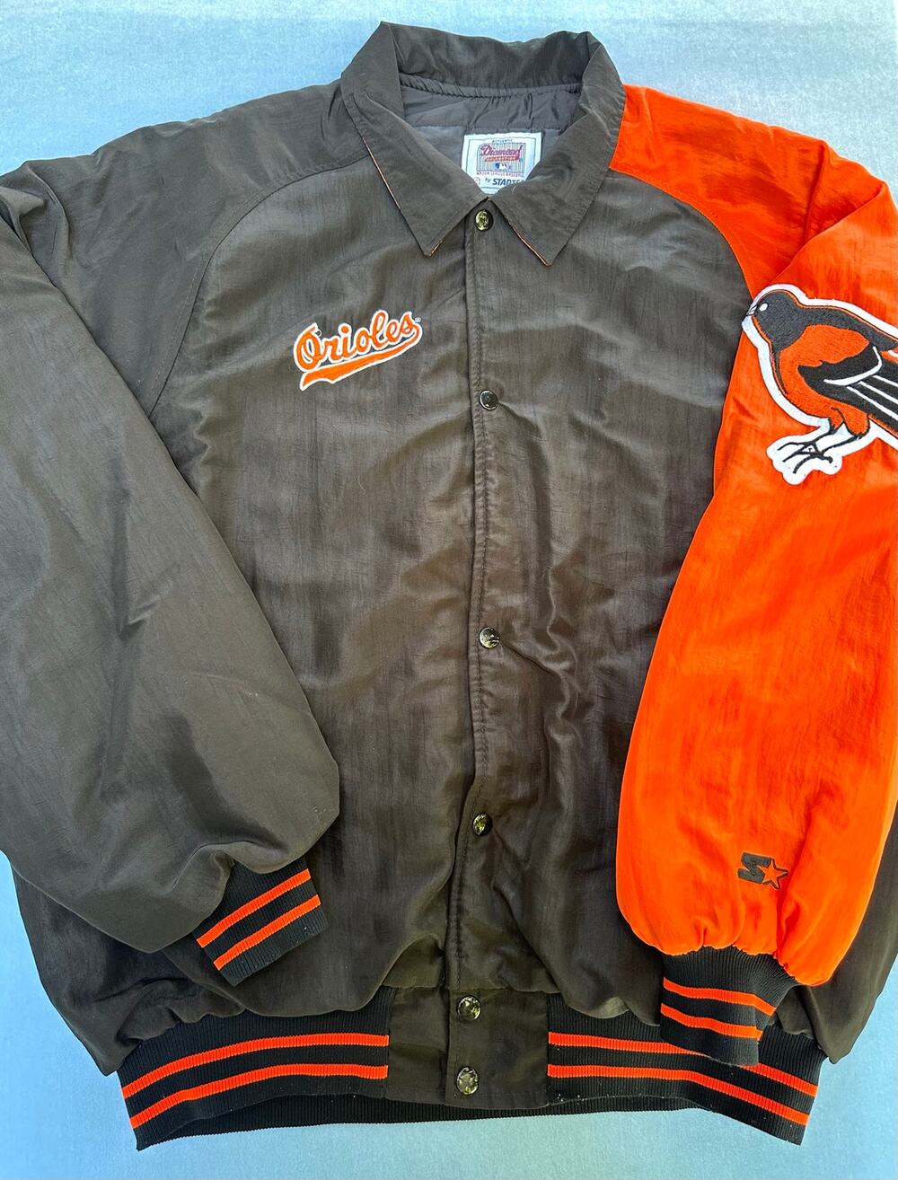 Vtg 90s Baltimore Orioles Starter Diamond Collection Jacket XL Black Orange MLB